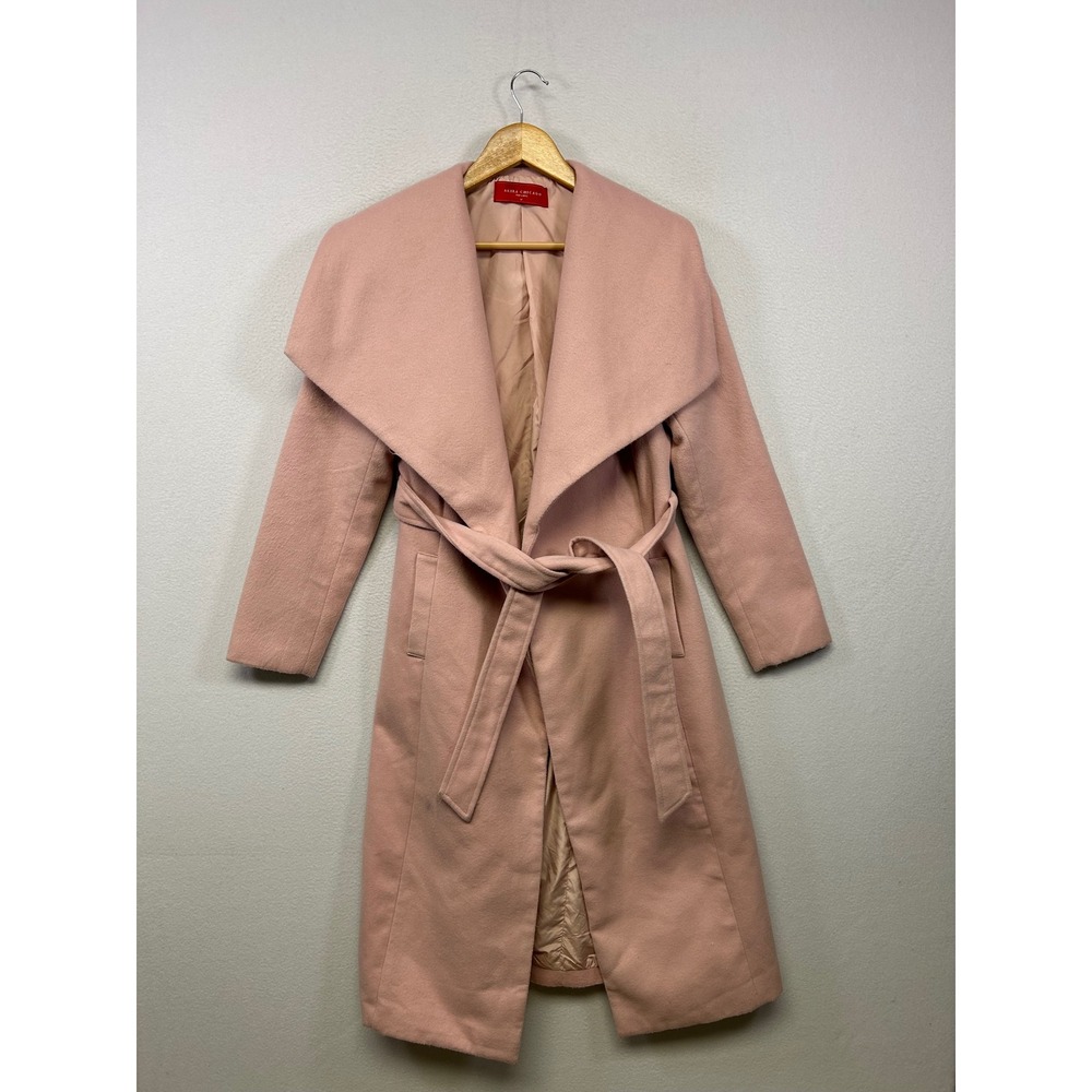 Akira Chicago Chic Pastel Women Medium Pink Wrap Shawl Collarβ Belted Coat